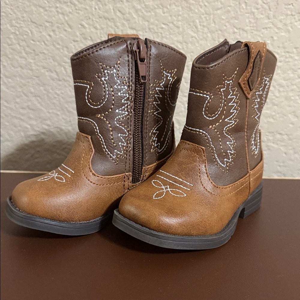 Wonder Nation Brown Kids Cowboy Boots